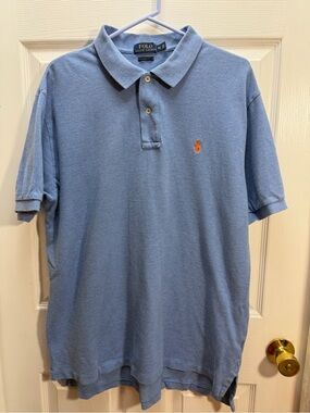 Polo by Ralph Lauren Light Blue Short Sleeve Polo with Orange Pony